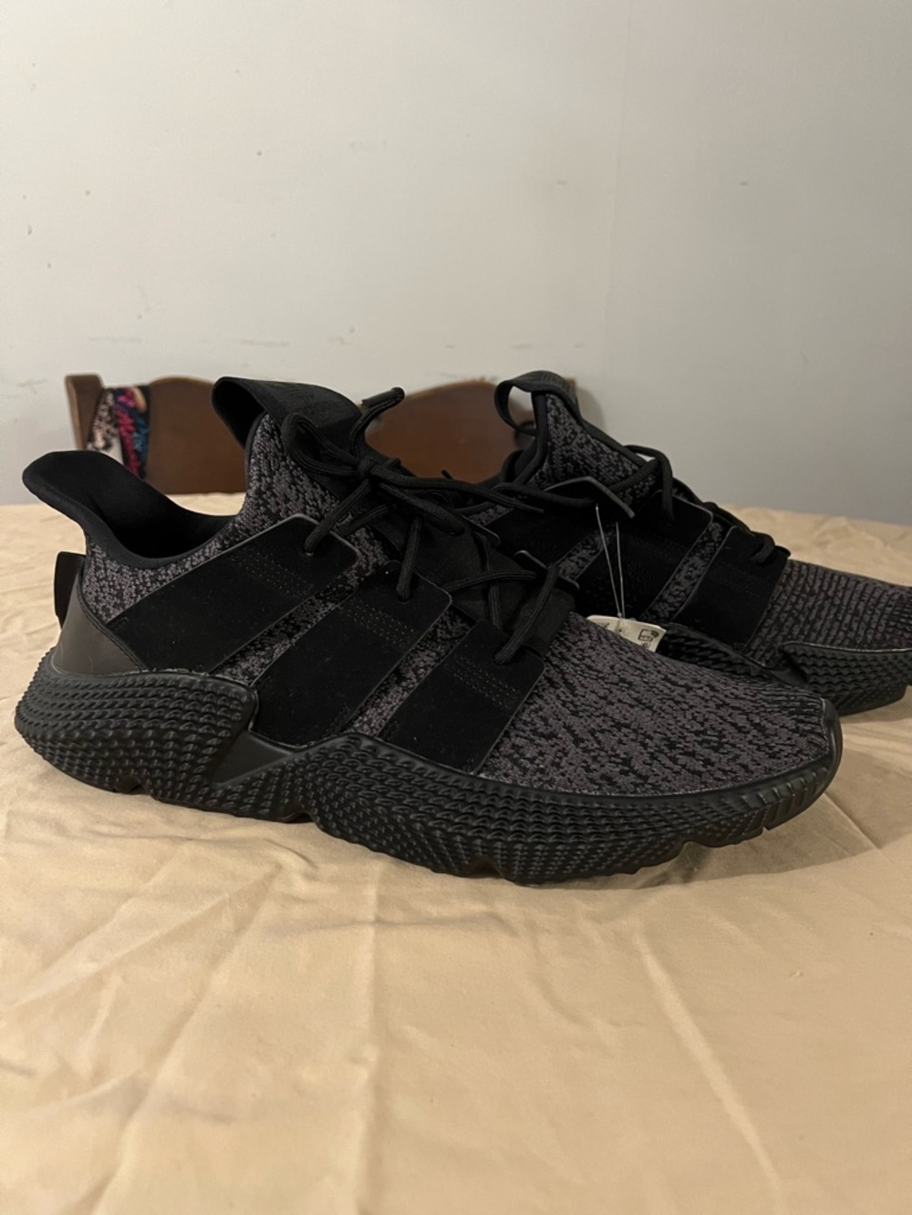 adidas Black and Gray Knit Trainer Sneakers